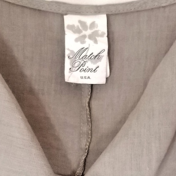 Match Point Linen Tunic Top Cowl Neck Lagenlook Sm - Picture 7 of 8